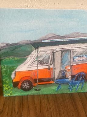 Vintage Painting Camper Van Canvas Art - Home Art